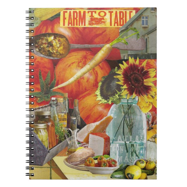 Journal med jordbrukarnas marknadstema anteckningsbok med spiral (Framsidan)