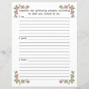 Journal Papper jag känner att jag vet, rosa blommi