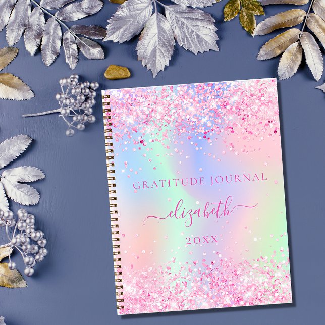Journal rosa  holograf namn anteckningsbok (Skapare uppladdad)
