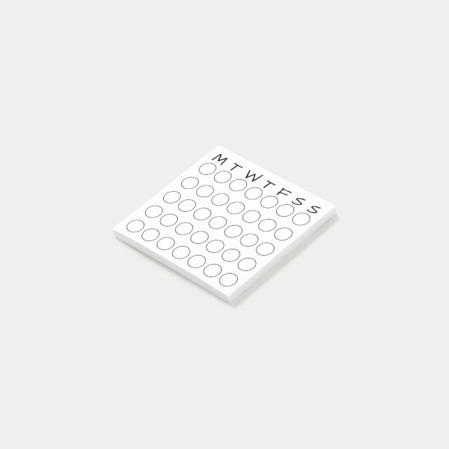 Journalföring för varje månatlig kalendercirkel -  post-it block (Vinklad)