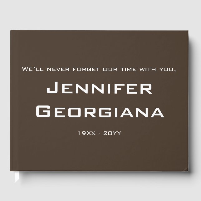 Journalfull, anpassad minnesbok gästböcker (Framsida)