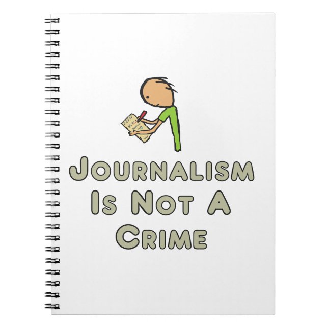 Journalism är inget brott anteckningsbok (Framsidan)