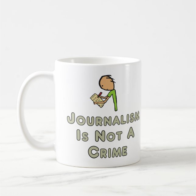 Journalism är inget brott kaffemugg (Vänster)