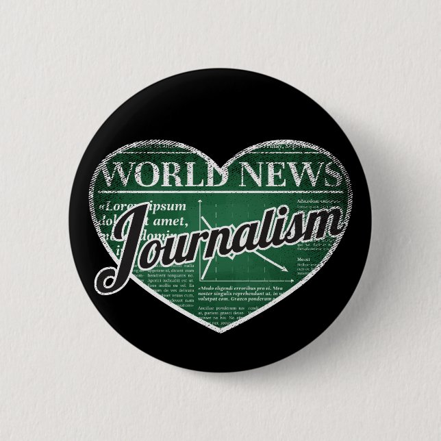Journalism Retro Heart Blackboard Kärlek Knapp (Framsida)