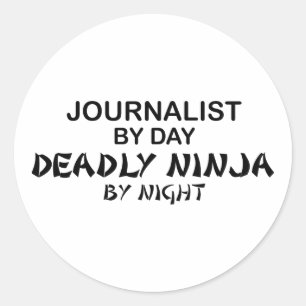Journalist dödliga Ninja vid natt Runt Klistermärke