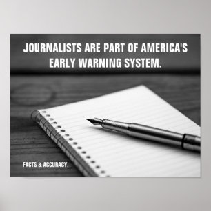 Journalisten för varningssystem i tidigt Poster