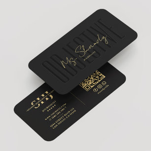 Journalisten Monogram Professionell Black Guld Mod Visitkort