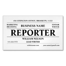 Journalisten Reporter Magnetiska Visitkort