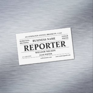 Journalisten Reporter Magnetiska Visitkort