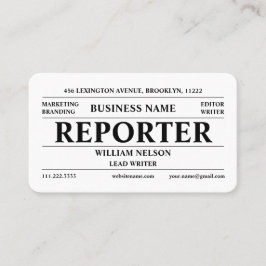 Journalisten Reporter Visitkort