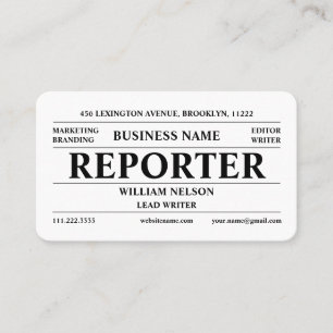 Journalisten Reporter Visitkort