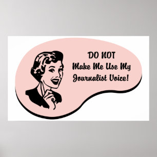 Journalisten uttrycker poster