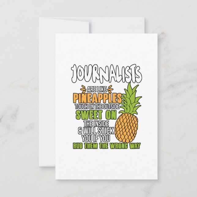 Journalister är som ananas. kort (Framsida)