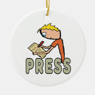 Journalistpressreporter Julgransprydnad Keramik