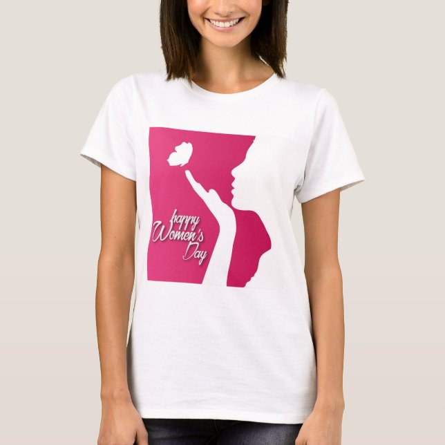 Journée internationale de la femme lycklig women s t shirt (Framsida)