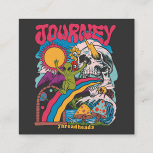 Journey, Aesthetic Skull, Vintage Mushroom Skull Tilläggskort