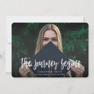 Journey Begins Modern Calligraphy Photo Studenten Meddelande
