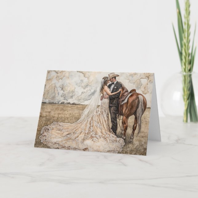 Journey Bluting Äventyr & Kärlek Bröllop Kort (Framsida)