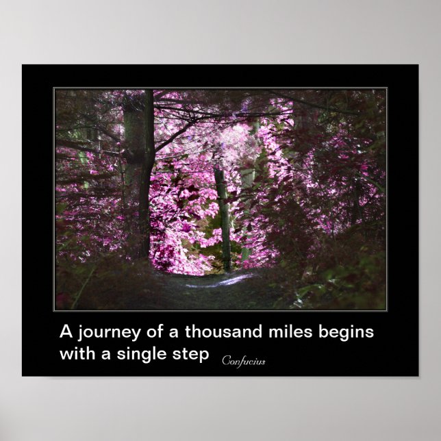 Journey börjar med konfucius citoteinspiration poster (Framsidan)