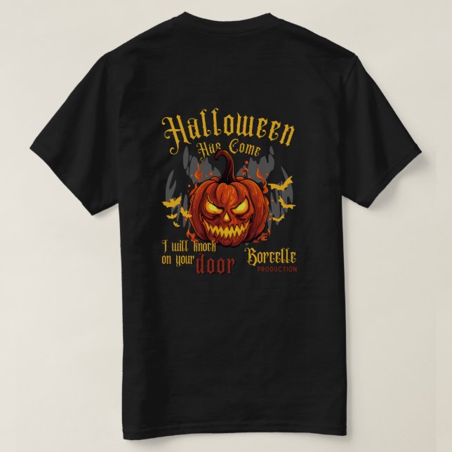Journey med skrämmande sprit i Halloween T Shirt (Design baksida)