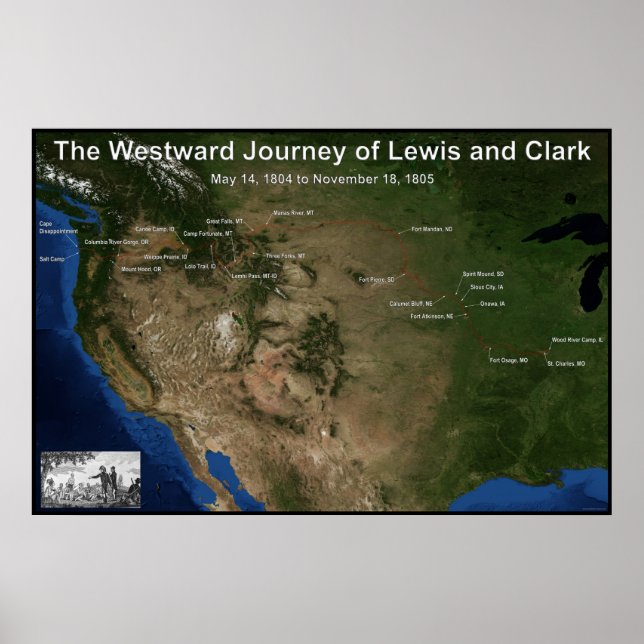 Journey of Lewis and Clark Poster (Framsidan)