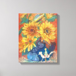 Journey of Whimsy: Sunflower & Rainbow Canvastryck