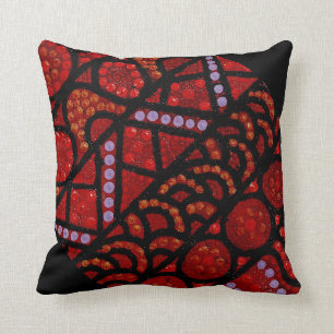 Journey Red Black Accent Pillow Cushion Kudde