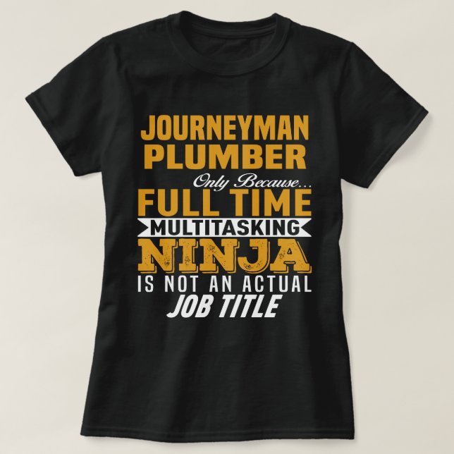 Journeyman Plumber T Shirt (Design framsida)