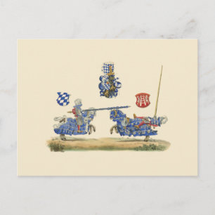 Jousting Knight - Medieval Theme Vykort