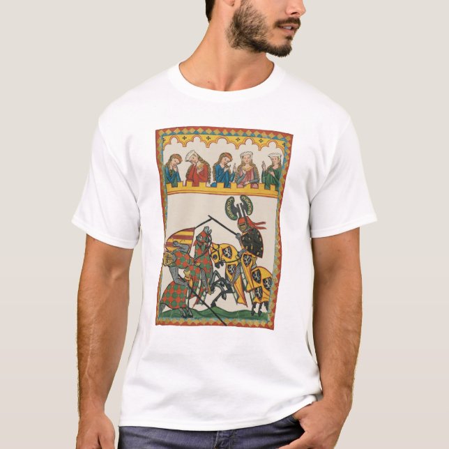 Jousting Knight på en turnnament T Shirt (Framsida)