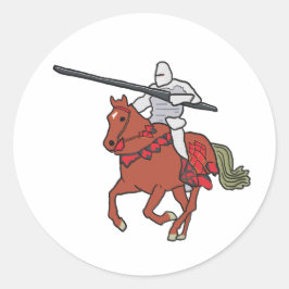 Jousting Knight Runt Klistermärke