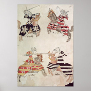 Jousting riddare, från boken för herr Thomas Poster