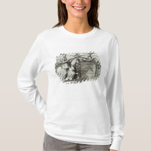 Jousting turnering i en kvadrera t-shirt