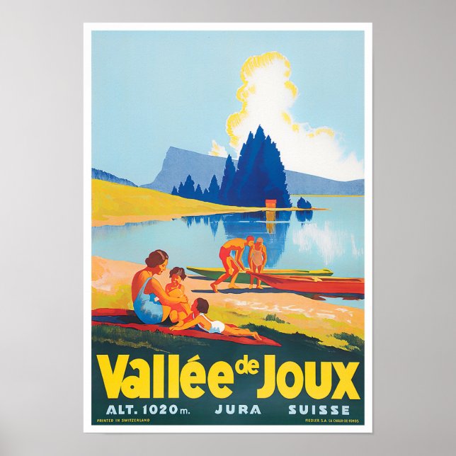 Joux sjö Schweiz vintage resor Poster (Framsidan)