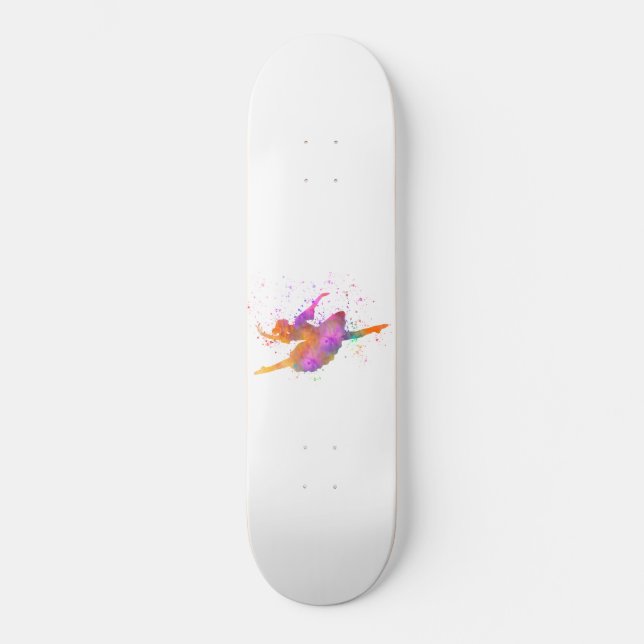 joven bailarina en acuarela mini skateboard bräda 18,5 cm (Framsida)