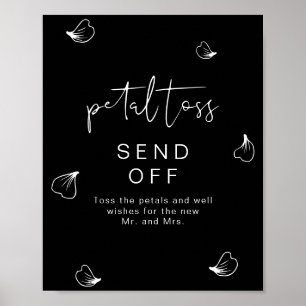 JOVI Black Edgy Bröllop Petal Toss Send Off Poster