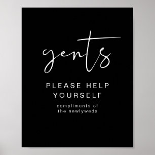 JOVI Black Edgy Gents Bathroom Toiletry Poster