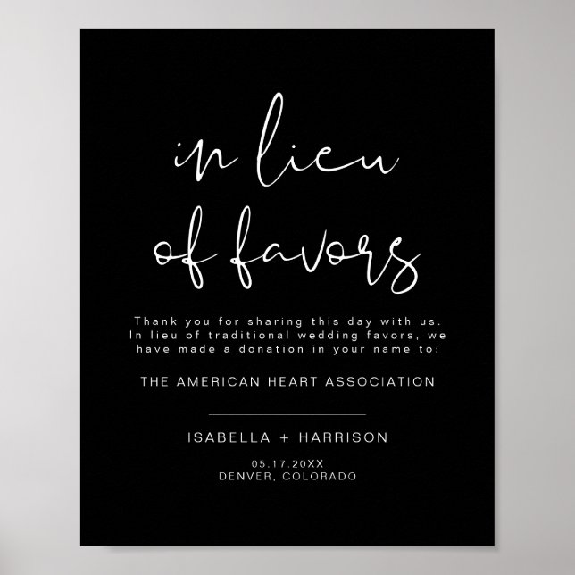 JOVI Black Edgy i stället för Favors Bröllop Poster (Framsidan)