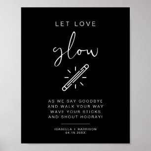 JOVI Black Edgy Let Kärlek Glow Bröllop-tecken Poster
