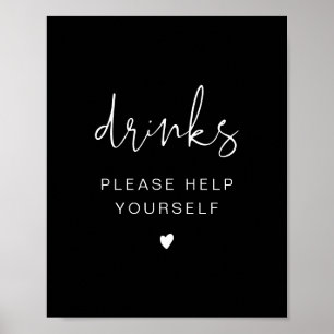 JOVI Black Edgy Modern Drinks Pub Poster