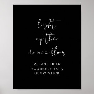 JOVI Black Light Up The Dance Floor Glow Stick Poster