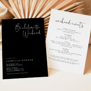 JOVI - Black White Modern Minimalist Bachelorette Inbjudningar
