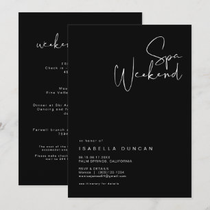 JOVI Edgy Black Bachelorette Spa Day-inbjudan Inbjudningar