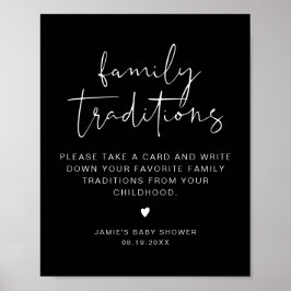 JOVI Edgy Black Family Traditions Baby Shower Poster