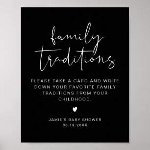 JOVI Edgy Black Family Traditions Baby Shower Poster