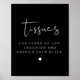 JOVI Edgy Black-minimalisthögtalande Bröllop-tecke Poster