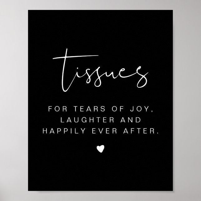 JOVI Edgy Black-minimalisthögtalande Bröllop-tecke Poster (Framsidan)