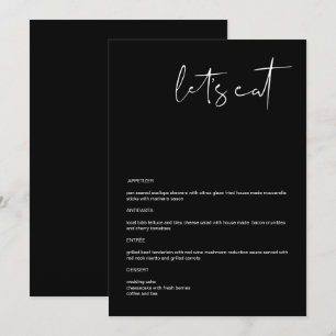 JOVI Edgy Black Modern 5x7-tums Låt oss Eat-meny Meny