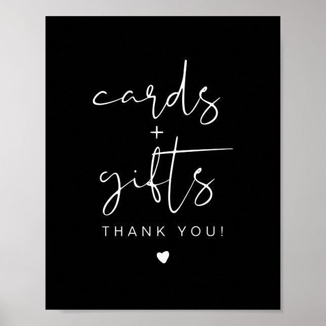 JOVI Edgy Black Modern Cards & Gifts-signatur Poster (Framsidan)