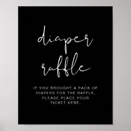 JOVI Edgy Black Modern Diaper Raffle-spelsignatur Poster